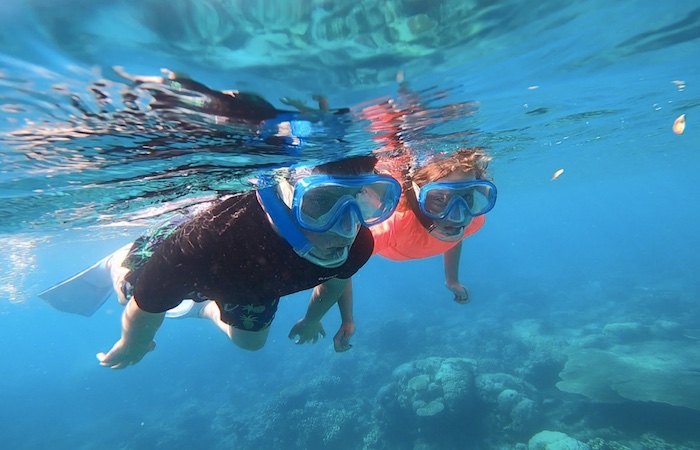 Snorkelling in the lagoon